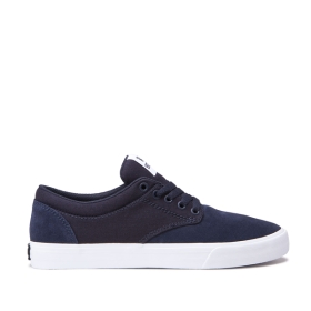 Supra Mens CHINO Low Top Shoes Navy/White | US-90287